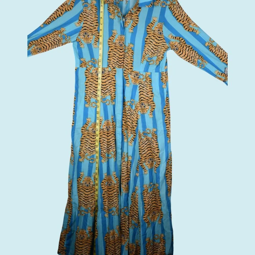 Blue and Brown Tiger Maxi Dress - Picture 12 of 15